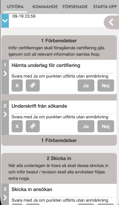 List with groups and description